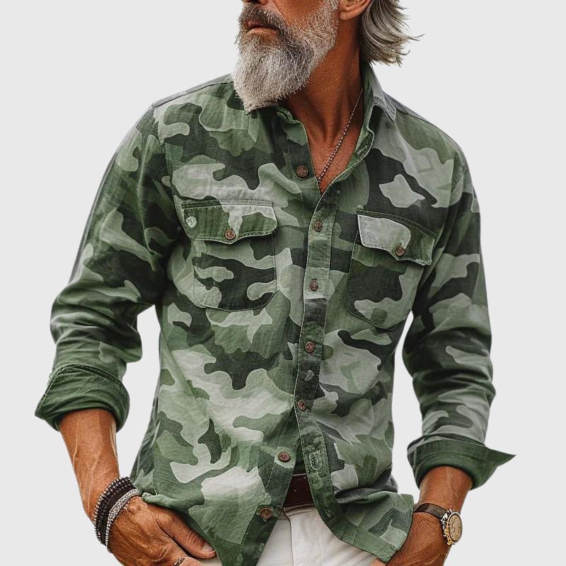Camouflage borstzak cargo shirt voor heren - Jorisenmerle
