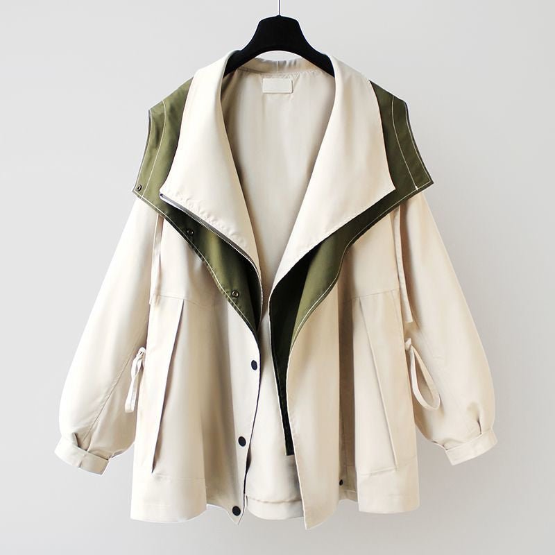 Contrasterende windbreaker jas voor vrouwen - Jorisenmerle