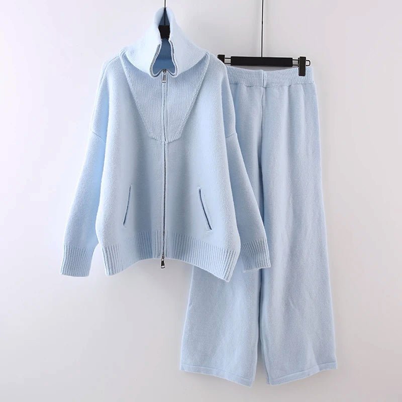 Dames 2 - Delige Set met Coltrui Cardigan en Wijde Broek - Jorisenmerle