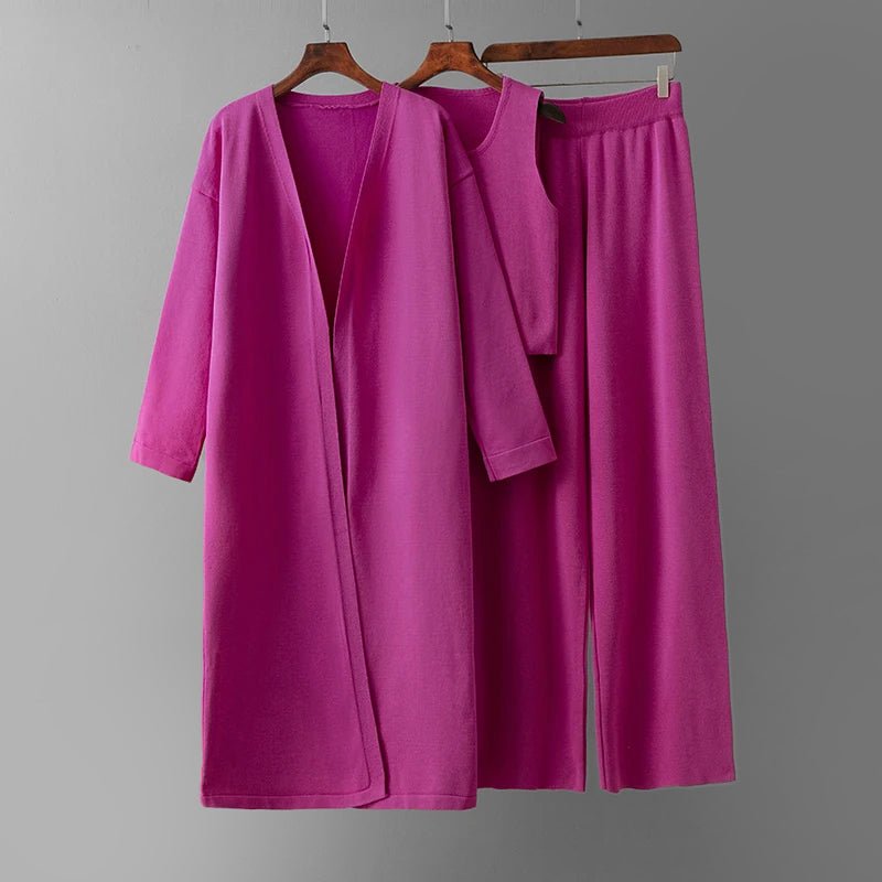 Dames 3 - Delige Gebreide Set met Extra - Lang Vest - Jorisenmerle