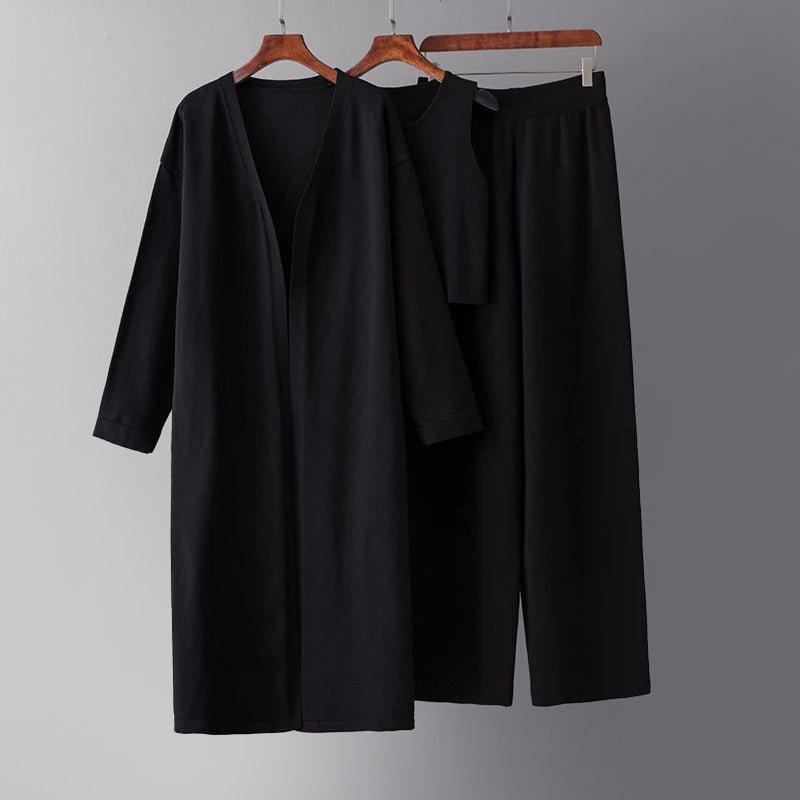 Dames 3 - Delige Gebreide Set met Extra - Lang Vest - Jorisenmerle