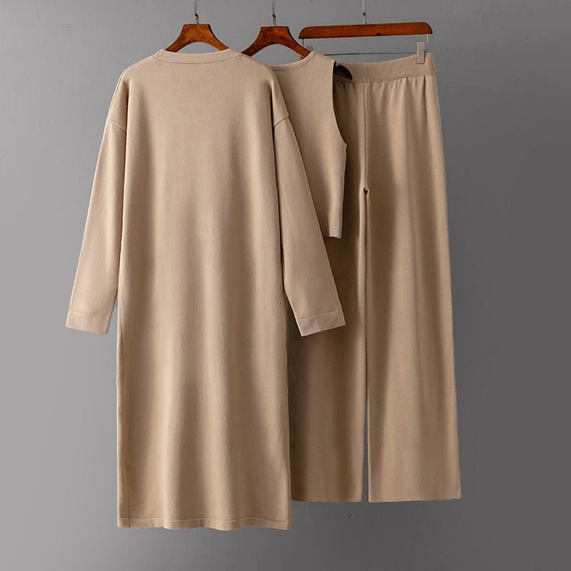 Dames 3 - Delige Gebreide Set met Extra - Lang Vest - Jorisenmerle