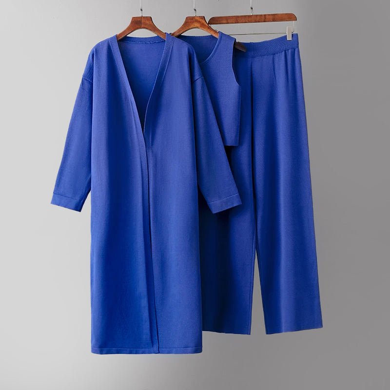 Dames 3 - Delige Gebreide Set met Extra - Lang Vest - Jorisenmerle