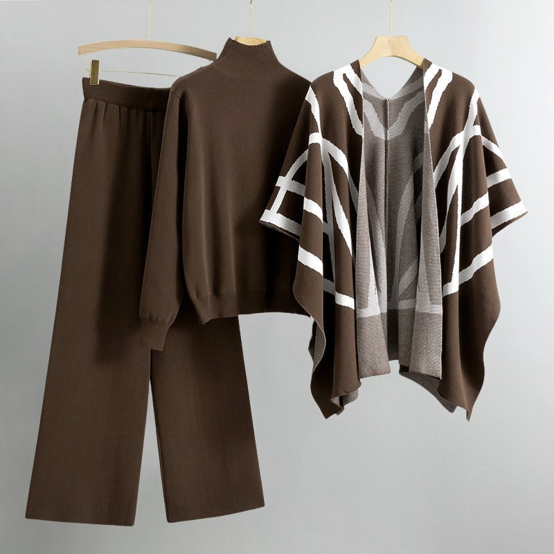 Dames 3 - Delige Gebreide Set met Shawl Vest - Jorisenmerle