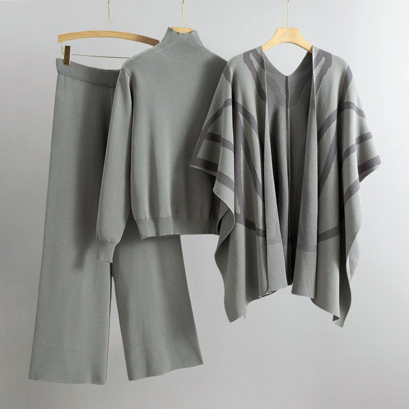 Dames 3 - Delige Gebreide Set met Shawl Vest - Jorisenmerle