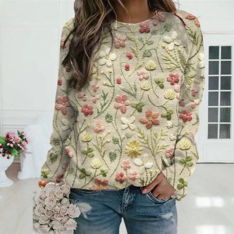 Dames boho gebreide trui met ronde hals - Jorisenmerle
