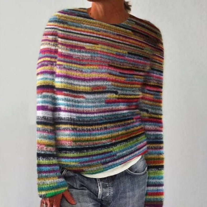 Dames boho gebreide trui met ronde hals - Jorisenmerle