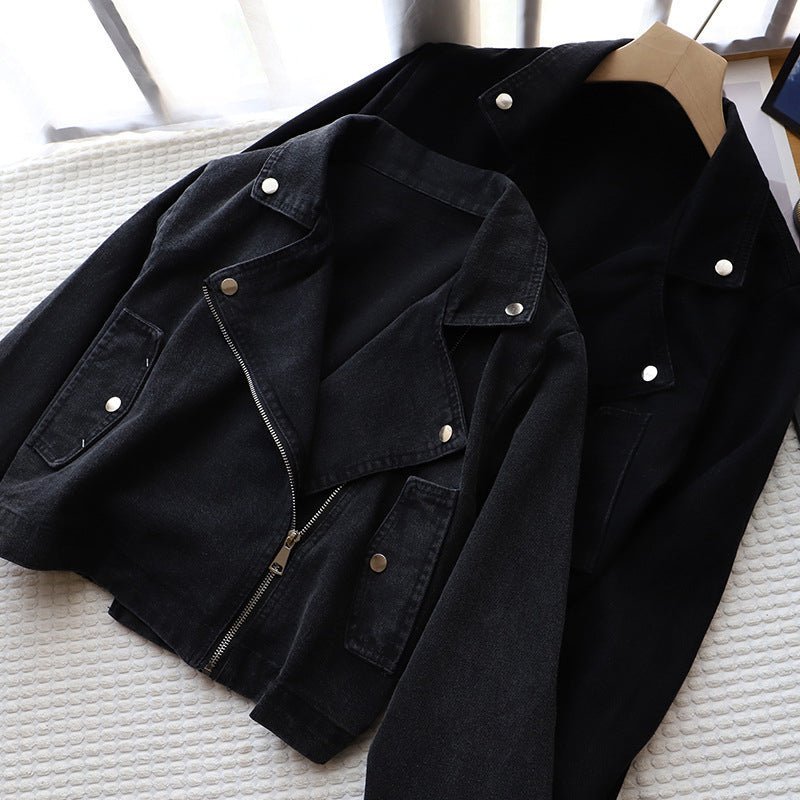 Dames cropped spijkerjack met asymmetrische rits - Jorisenmerle