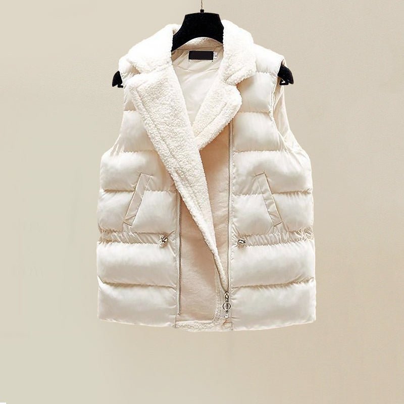 Dames Driedelige Set met Trui, Kabelgebreide Broek en Gewatteerde Bodywarmer - Jorisenmerle
