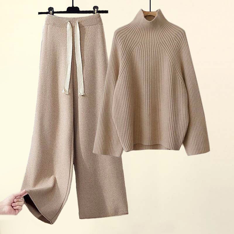 Dames Gebreide 2 - Delige Set met Coltrui en Wijde Broek - Jorisenmerle