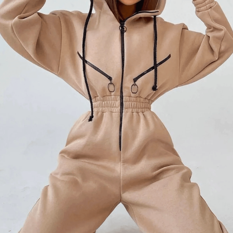 Dames Hooded Jumpsuit met Warme Fleece Voering - Jorisenmerle