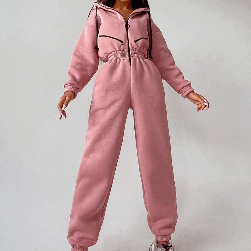 Dames Hooded Jumpsuit met Warme Fleece Voering - Jorisenmerle