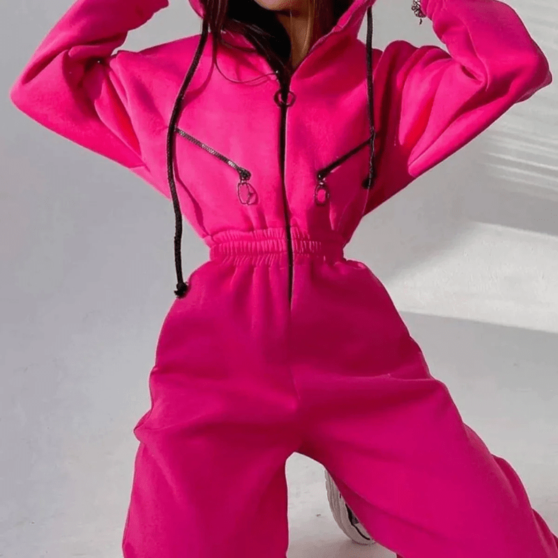Dames Hooded Jumpsuit met Warme Fleece Voering - Jorisenmerle