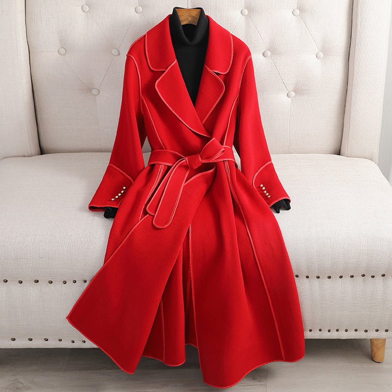 Dames Lange Slim - Fit Mantel met Ceintuur - Jorisenmerle