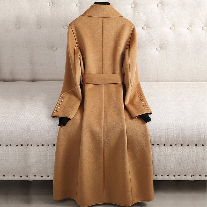 Dames Lange Slim - Fit Mantel met Ceintuur - Jorisenmerle