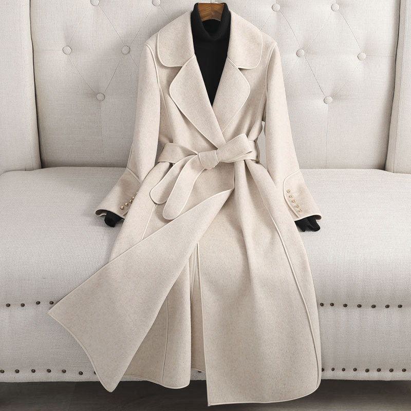 Dames Lange Slim - Fit Mantel met Ceintuur - Jorisenmerle