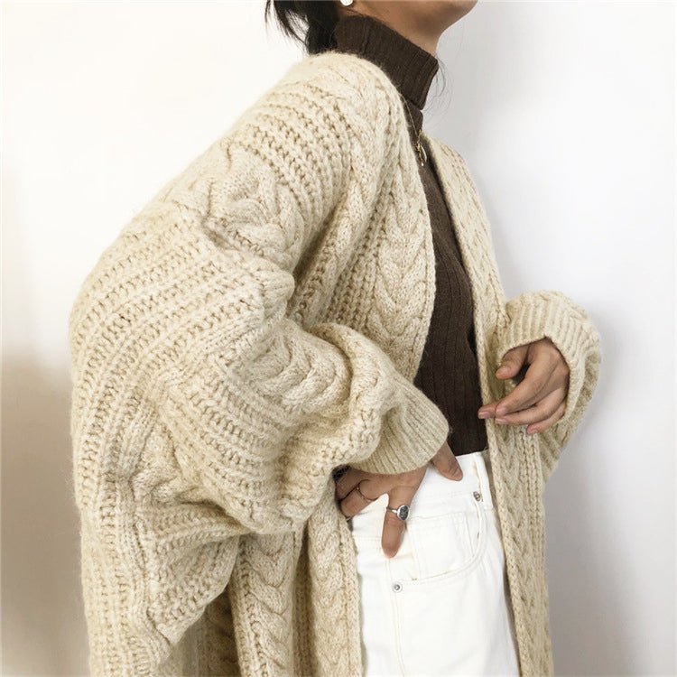 Dames Oversized Kabelgebreid Vest met Open Voorkant - Jorisenmerle