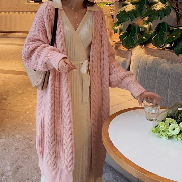 Dames Oversized Kabelgebreid Vest met Open Voorkant - Jorisenmerle