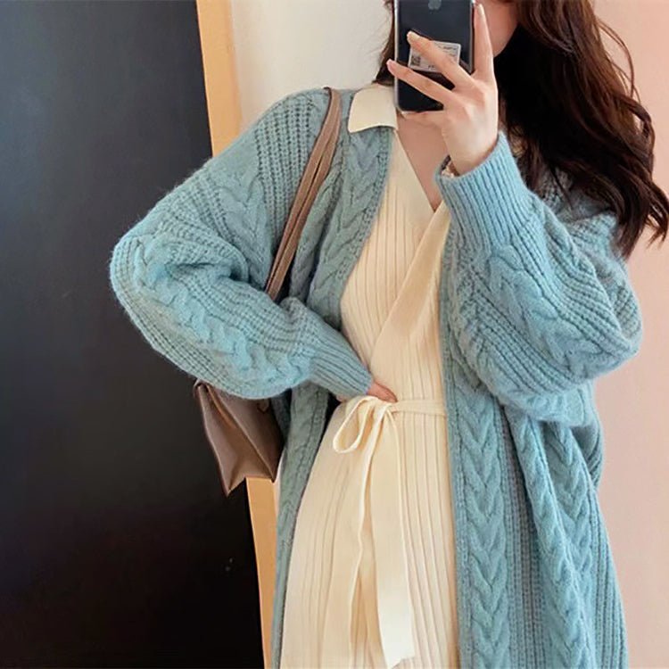 Dames Oversized Kabelgebreid Vest met Open Voorkant - Jorisenmerle