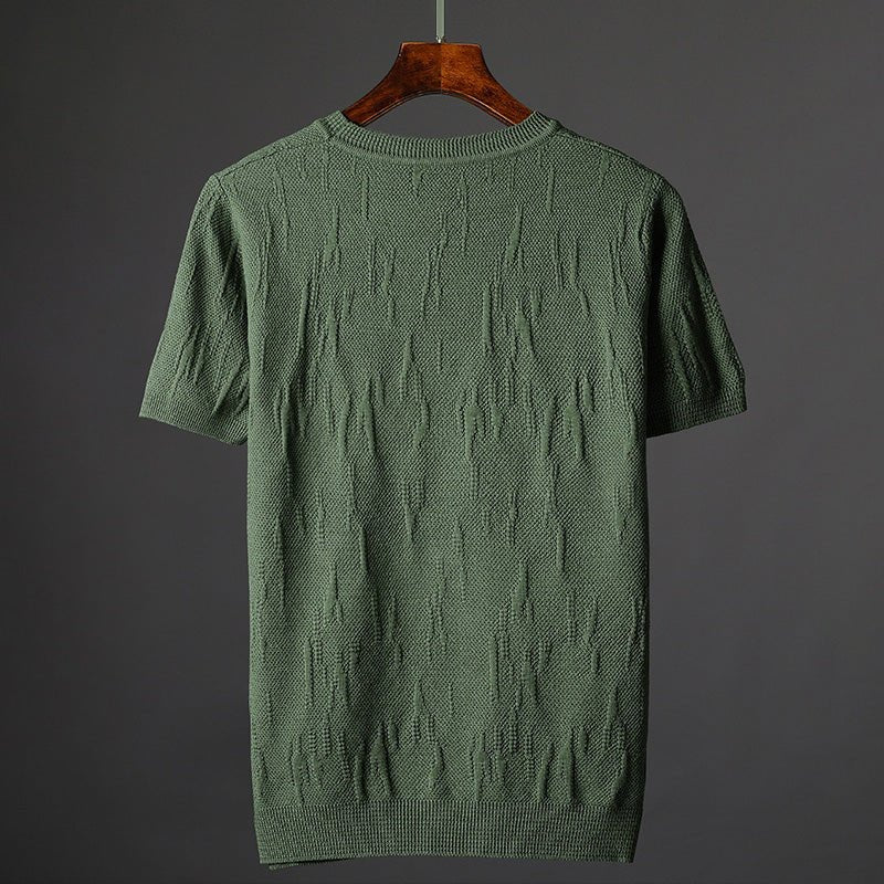 Getextureerd gebreid shirt met korte mouwen voor heren - Jorisenmerle