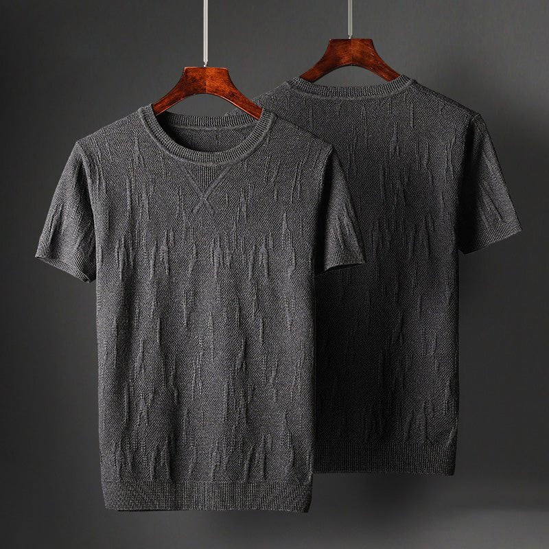 Getextureerd gebreid shirt met korte mouwen voor heren - Jorisenmerle