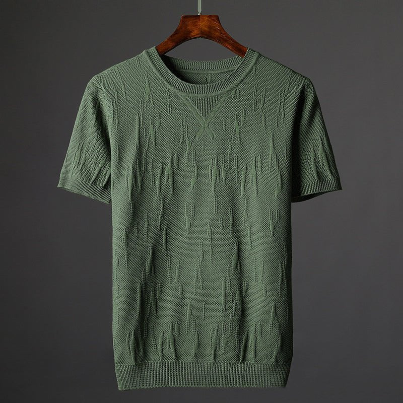 Getextureerd gebreid shirt met korte mouwen voor heren - Jorisenmerle