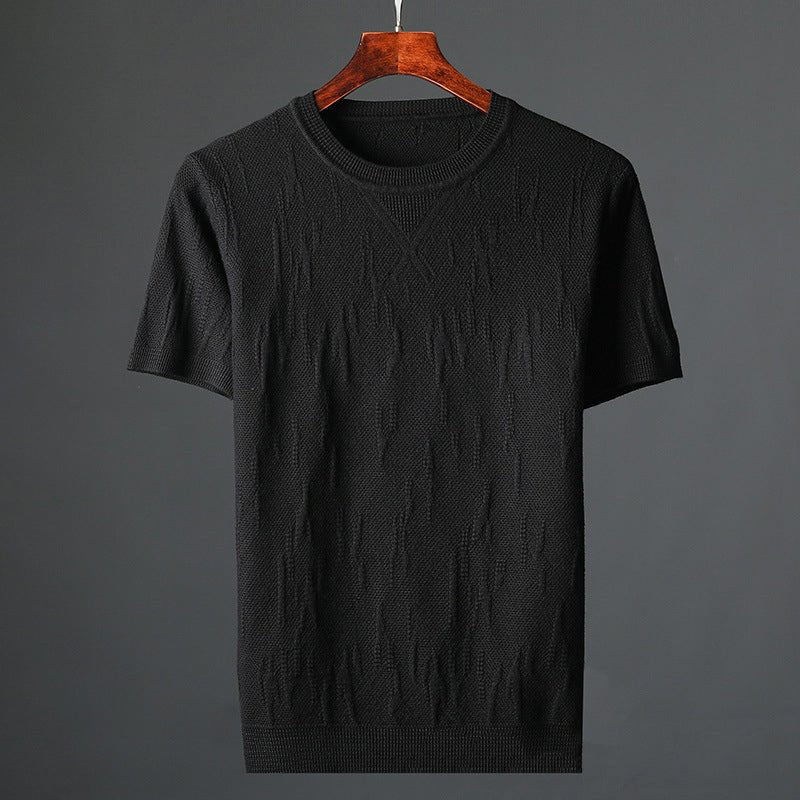 Getextureerd gebreid shirt met korte mouwen voor heren - Jorisenmerle