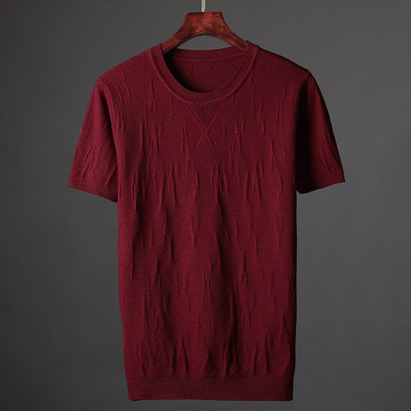 Getextureerd gebreid shirt met korte mouwen voor heren - Jorisenmerle