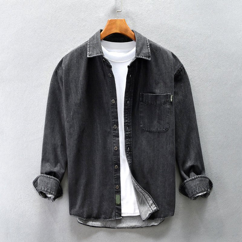 Gewassen denim shirt met voorzakken voor heren - Jorisenmerle