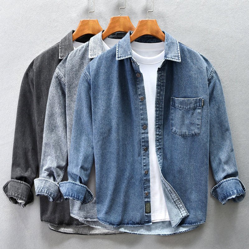 Gewassen denim shirt met voorzakken voor heren - Jorisenmerle
