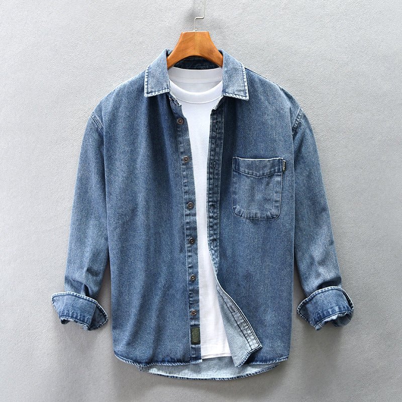 Gewassen denim shirt met voorzakken voor heren - Jorisenmerle