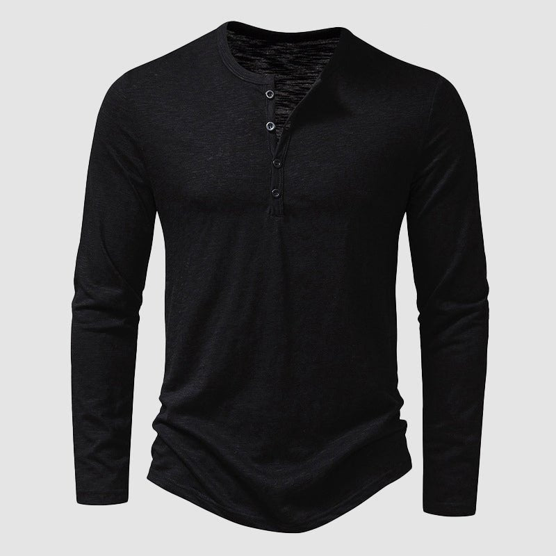 Henley shirt met lange mouwen en knoopsluiting - Jorisenmerle