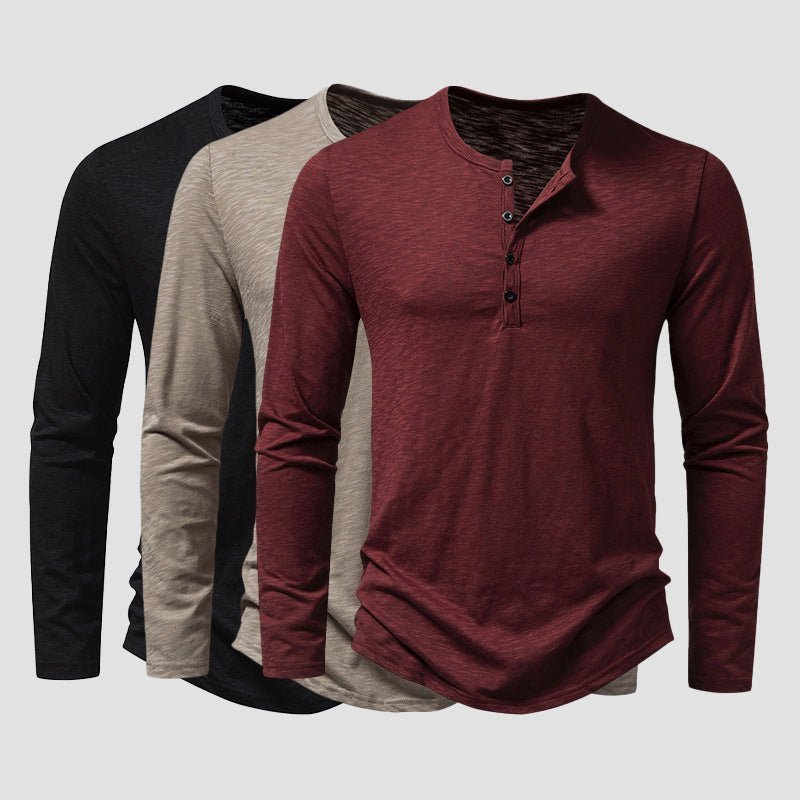 Henley shirt met lange mouwen en knoopsluiting - Jorisenmerle