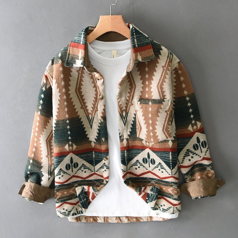 Heren jacquard overhemd met boho patroon - Jorisenmerle