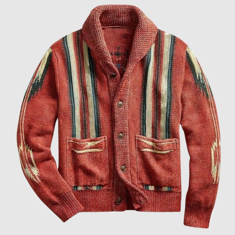 Heren Retro Jacquard Vest met Sjaalkraag - Jorisenmerle