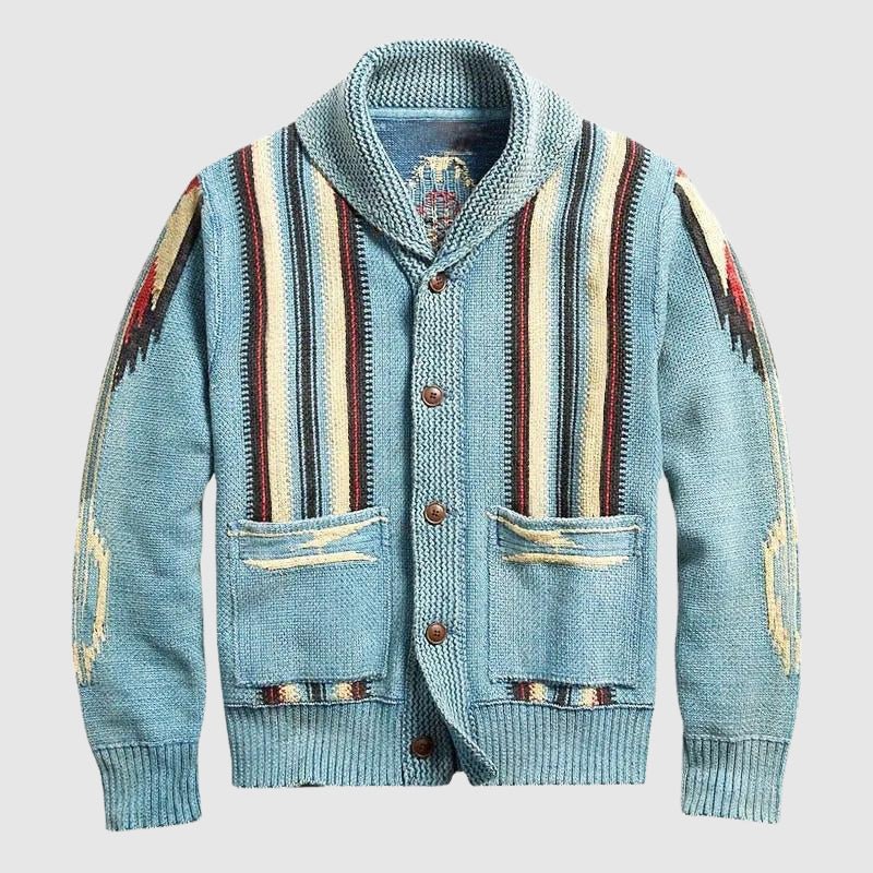 Heren Retro Jacquard Vest met Sjaalkraag - Jorisenmerle