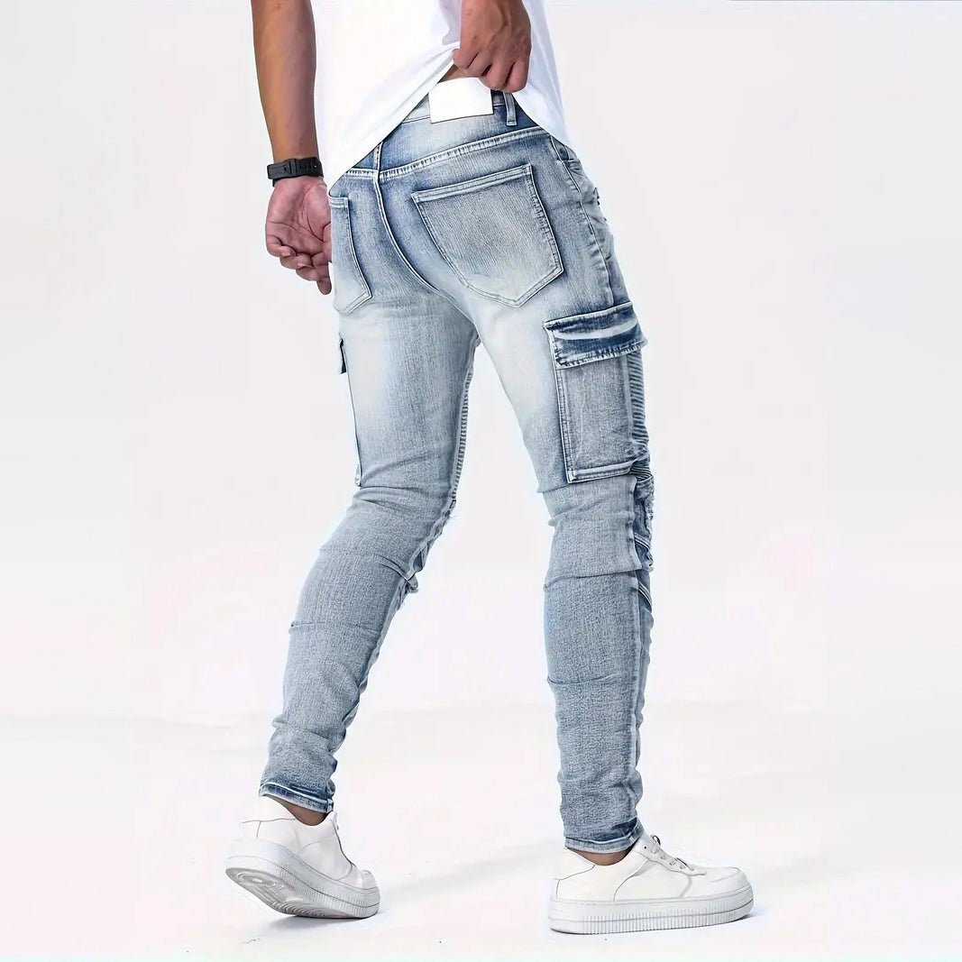Heren slim - fit denim jeans met versleten look - Jorisenmerle
