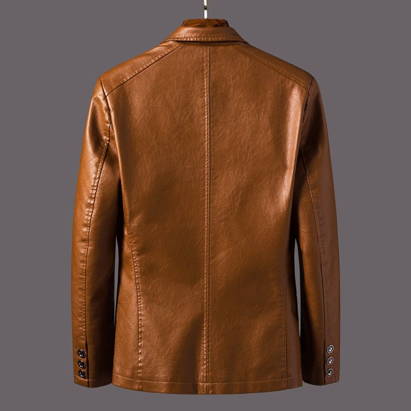Heren Slim - Fit Faux Leren Jas met Reverskraag - Jorisenmerle
