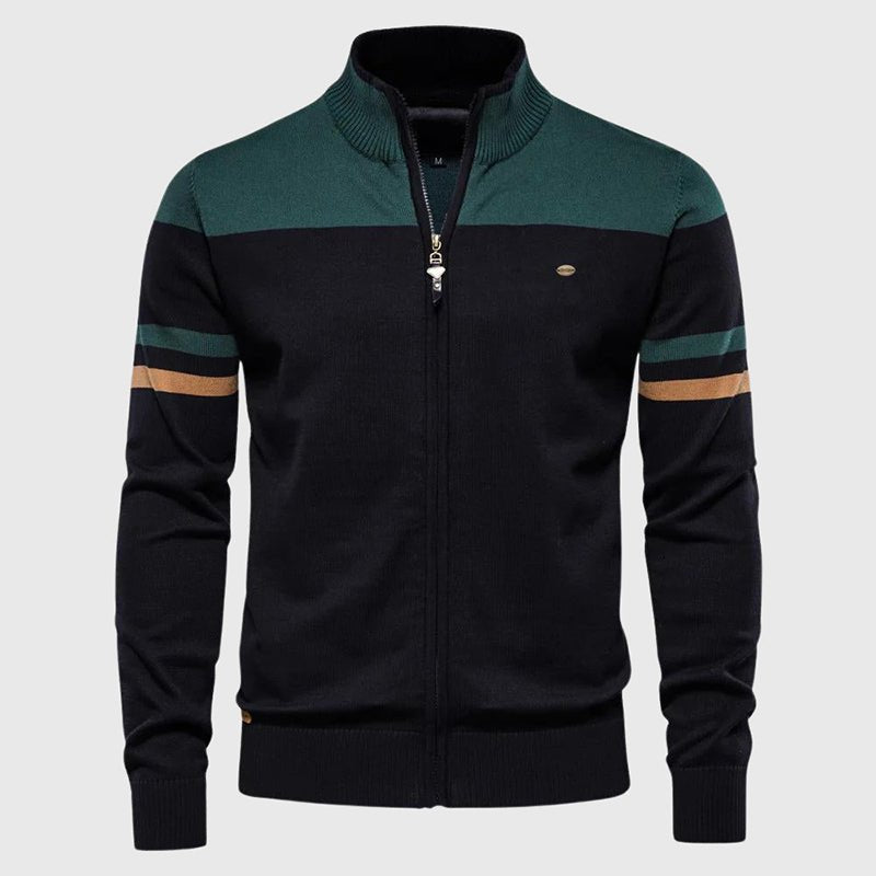 Heren Slim - Fit Vest met Opstaande Kraag en Strepen - Jorisenmerle