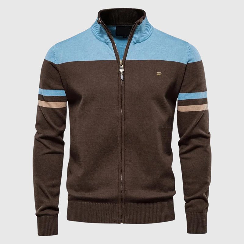 Heren Slim - Fit Vest met Opstaande Kraag en Strepen - Jorisenmerle