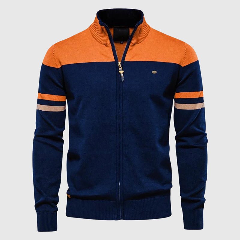 Heren Slim - Fit Vest met Opstaande Kraag en Strepen - Jorisenmerle
