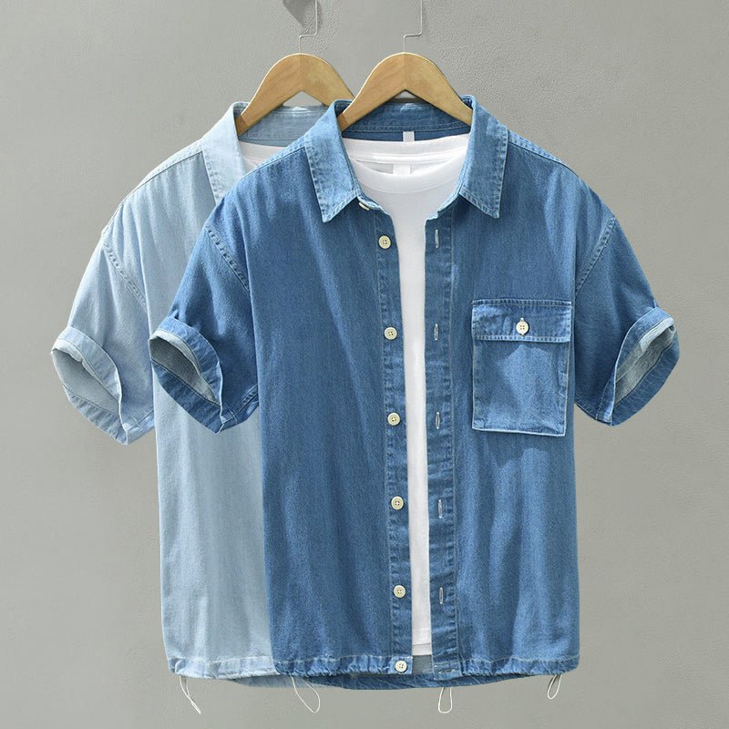 Katoenen denim shirt met korte mouwen voor heren - Jorisenmerle