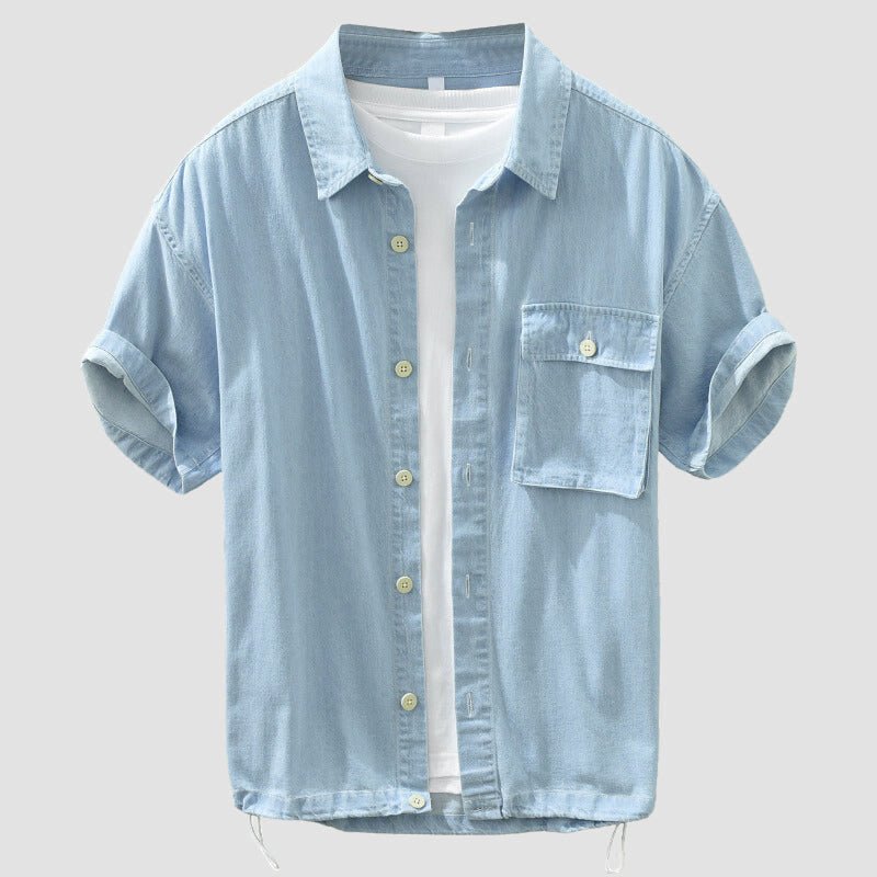 Katoenen denim shirt met korte mouwen voor heren - Jorisenmerle