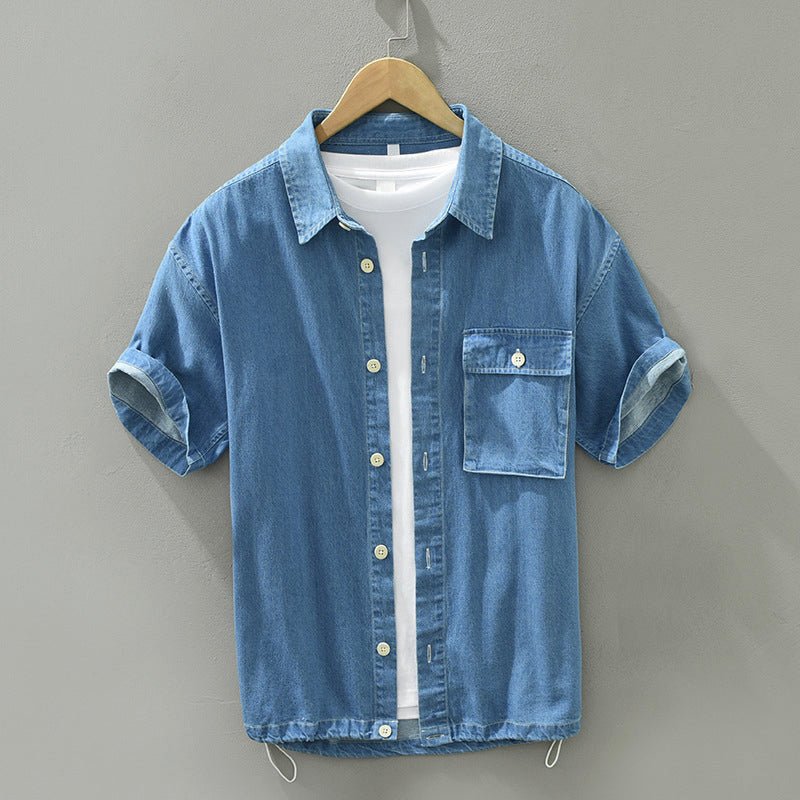 Katoenen denim shirt met korte mouwen voor heren - Jorisenmerle