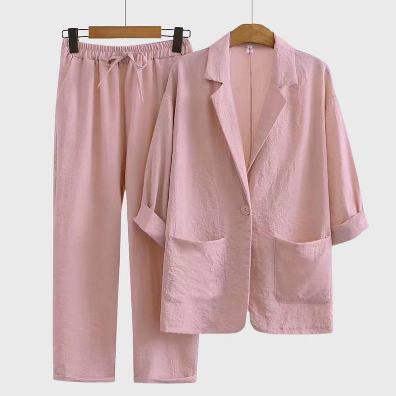 Luchtige blazer en wijde broek set voor dames - Jorisenmerle