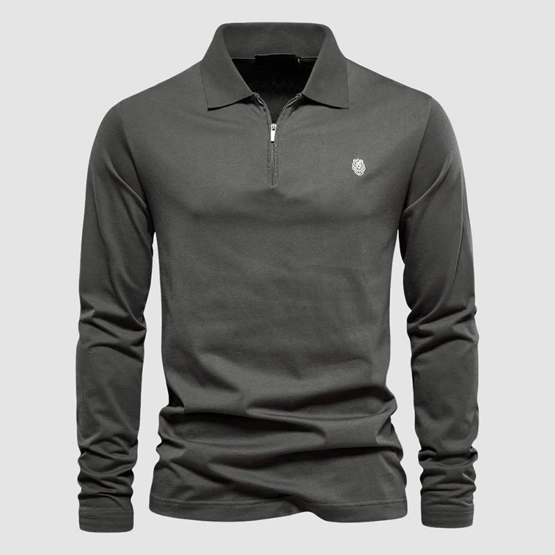 Katoenen poloshirt met kwartritssluiting voor heren