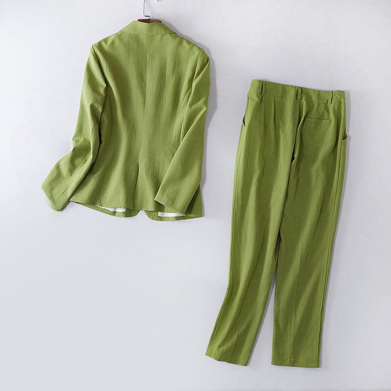 Tweedelige linnen blazer en broek set voor dames - Jorisenmerle