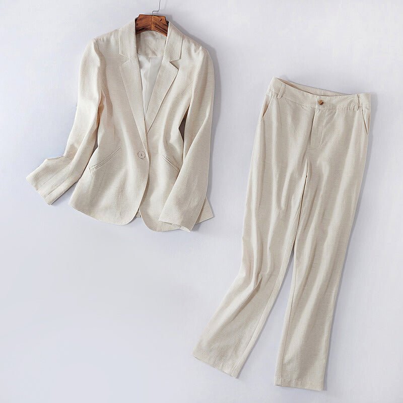 Tweedelige linnen blazer en broek set voor dames - Jorisenmerle
