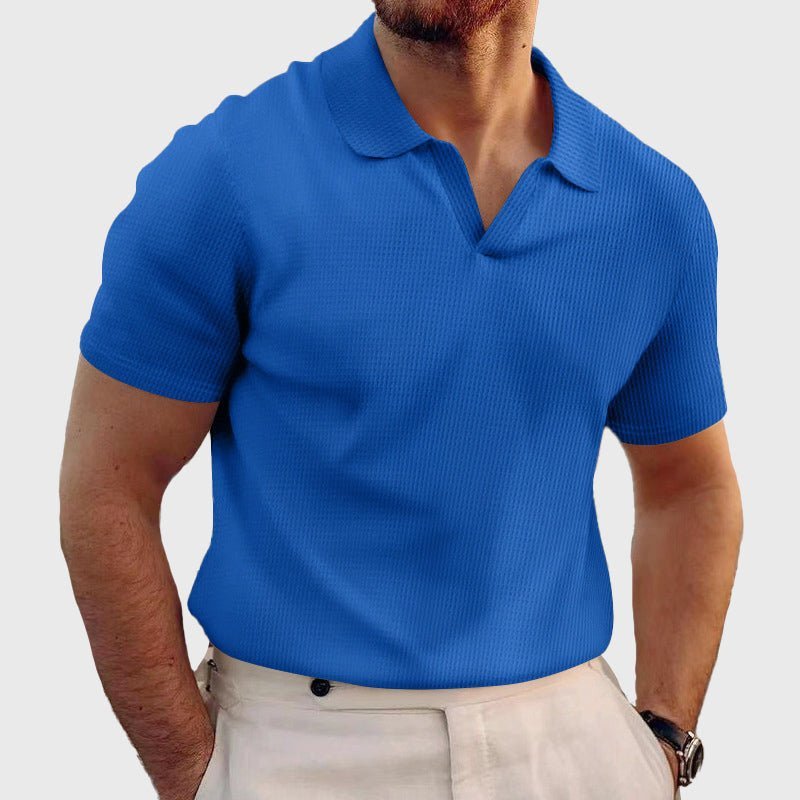 Wafelgebreid poloshirt met korte mouwen voor heren - Jorisenmerle