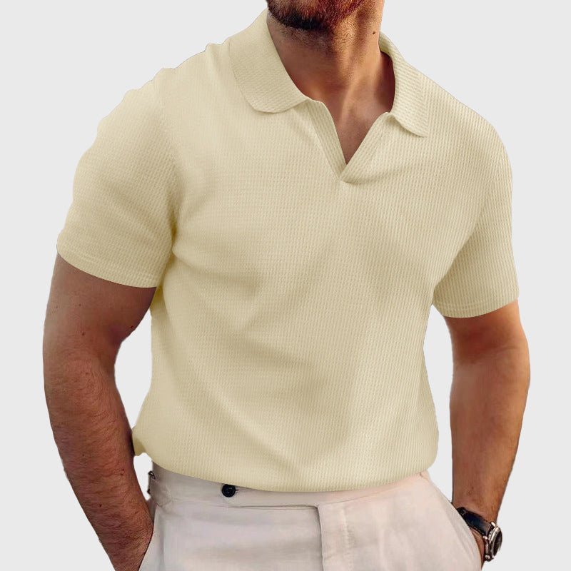 Wafelgebreid poloshirt met korte mouwen voor heren - Jorisenmerle